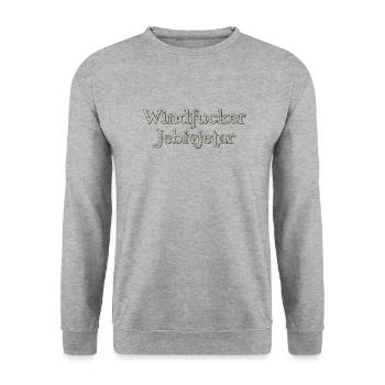 Bosnian fraza Wind fucker LZN Izet Rukfas Combe - Unisex Sweatshirt - salt & pepper - Front - Alina (178cm) & Michal (187cm)
