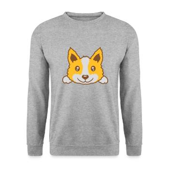 Mignon petit chien design - Sweat-shirt Unisexe - gris chiné - Devant - Alina (178cm) & Michal (187cm)