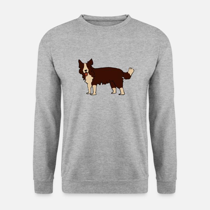 Border Collie - Unisex Pullover - Weißgrau meliert