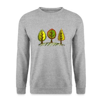 Baum - Unisex Pullover - Weißgrau meliert - Vorne - Alina (178cm) & Michal (187cm)