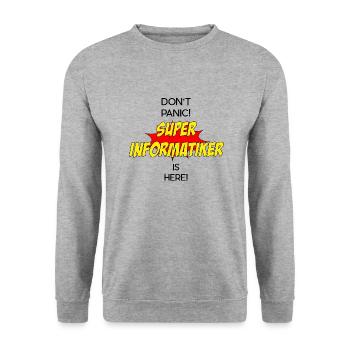 Super Informatiker - Unisex Pullover - Weißgrau meliert - Vorne - Alina (178cm) & Michal (187cm)