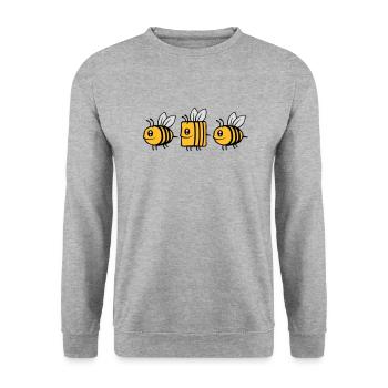 abeille différente abeille comique - Sweat-shirt Unisexe - gris chiné - Devant - Alina (178cm) & Michal (187cm)