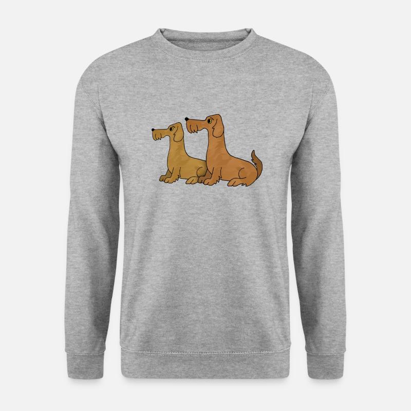 Hunde - Unisex Pullover - Weißgrau meliert