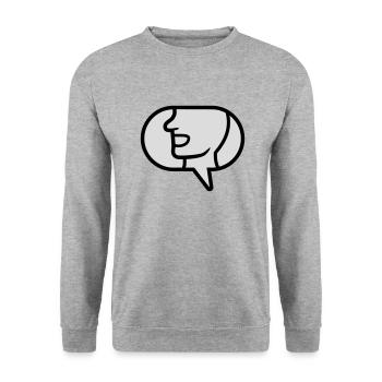 Communicate icon talk speech bubble - Unisex Sweatshirt - salt & pepper - Front - Alina (178cm) & Michal (187cm)