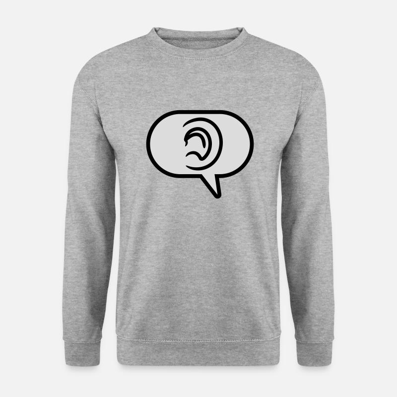 Hören einfaches Symbol Sprechblase - Unisex Pullover - Weißgrau meliert