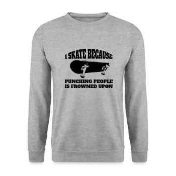 Skateboard Skating Longboard Skater Skateboarding - Sweat-shirt Unisexe - gris chiné - Devant - Alina (178cm) & Michal (187cm)