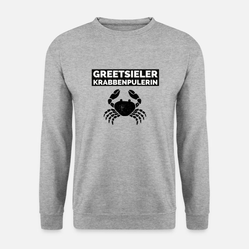 Greetsieler Krabbenpulerin - Unisex Pullover - Weißgrau meliert