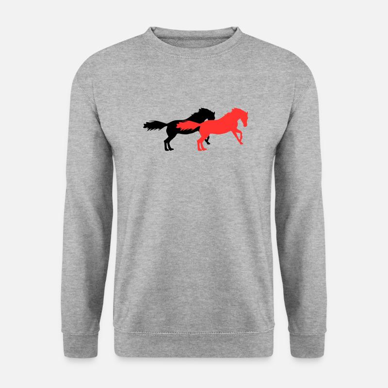 horses - Unisex Pullover - Weißgrau meliert