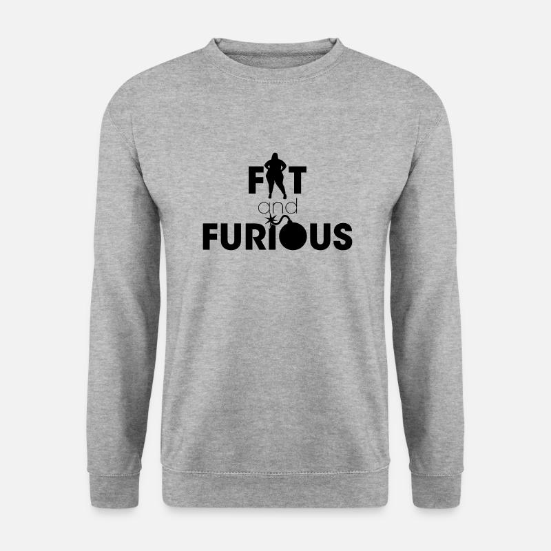 Fat and the Furious bomb - Unisex Pullover - Weißgrau meliert