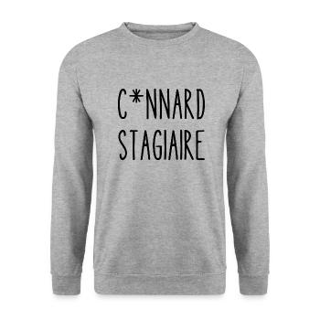 connard stagiaire - Sweat-shirt Unisexe - gris chiné - Devant - Alina (178cm) & Michal (187cm)