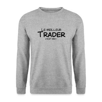 Le meilleur trader c'est moi - Sweat-shirt Unisexe - gris chiné - Devant - Alina (178cm) & Michal (187cm)