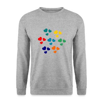 HAPPY MOTHER'S DAY. MOM. MOTHER's DAY. HEART - Unisex Sweatshirt - salt & pepper - Front - Alina (178cm) & Michal (187cm)