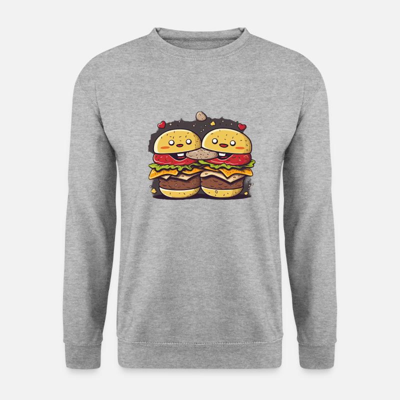 Burger Kekse Trio - Unisex Pullover - Weißgrau meliert
