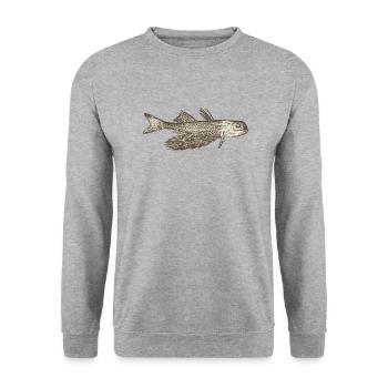 Meerestiere - Unisex Pullover - Weißgrau meliert - Vorne - Alina (178cm) & Michal (187cm)