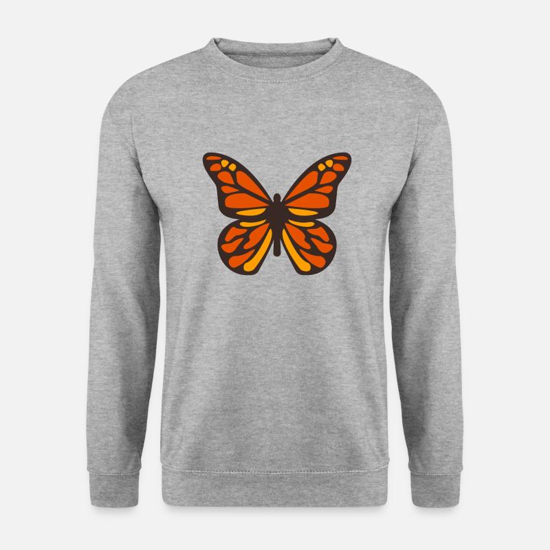 Monarchfalter - Unisex Pullover - Weißgrau meliert