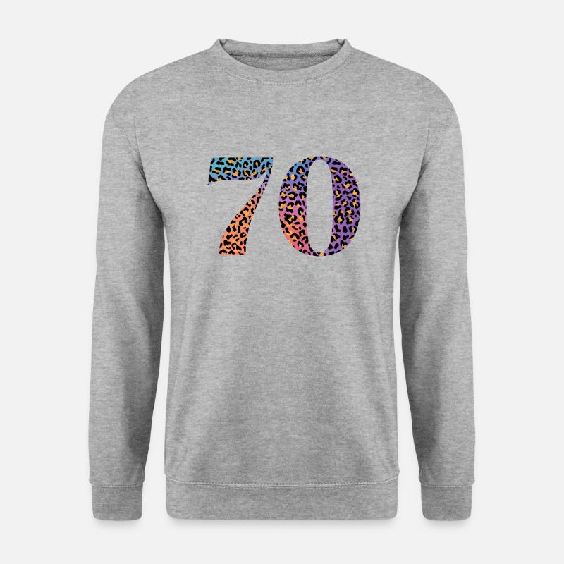 70e anniversaire léopard - Sweat-shirt Unisexe - gris chiné