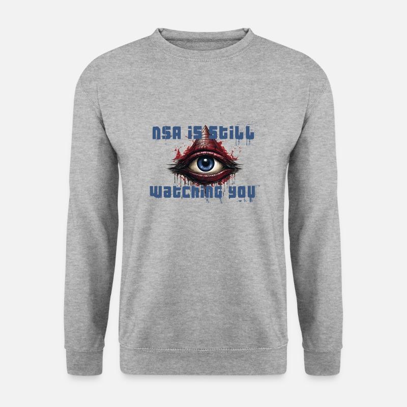 NSA still watching you - Unisex Pullover - Weißgrau meliert