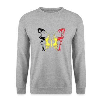 Belgique, pays, drapeau, états officiels, continent - Sweat-shirt Unisexe - gris chiné - Devant - Alina (178cm) & Michal (187cm)