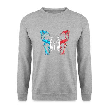 France pays drapeau officiel états continent - Sweat-shirt Unisexe - gris chiné - Devant - Alina (178cm) & Michal (187cm)