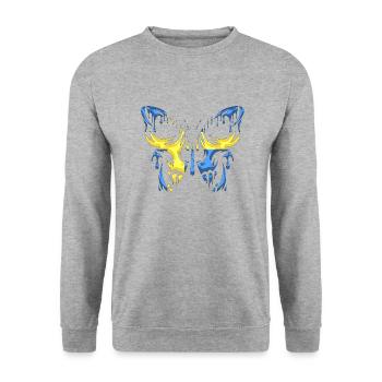 Drapeau de la Suède Pays États officiels Continent - Sweat-shirt Unisexe - gris chiné - Devant - Alina (178cm) & Michal (187cm)