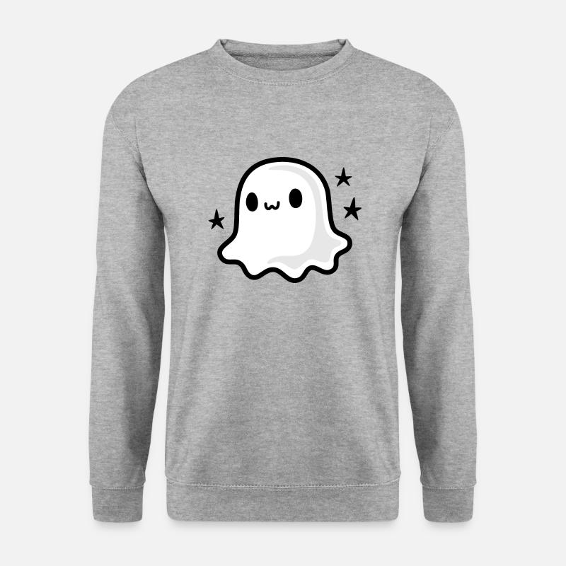 Niedlicher Geist - Unisex Pullover - Weißgrau meliert