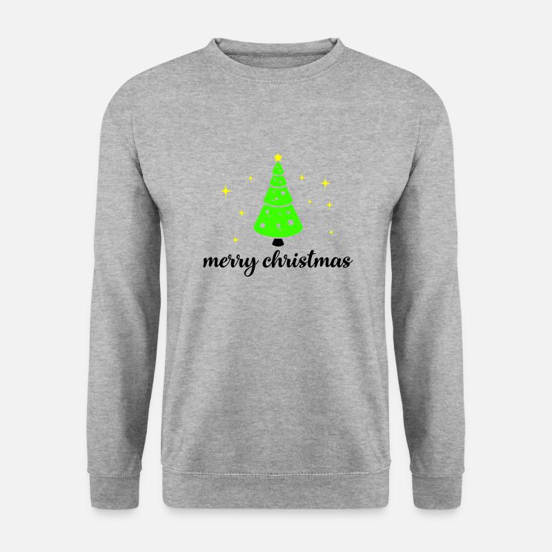 tannenbaum merry christmas - Unisex Pullover - Weißgrau meliert