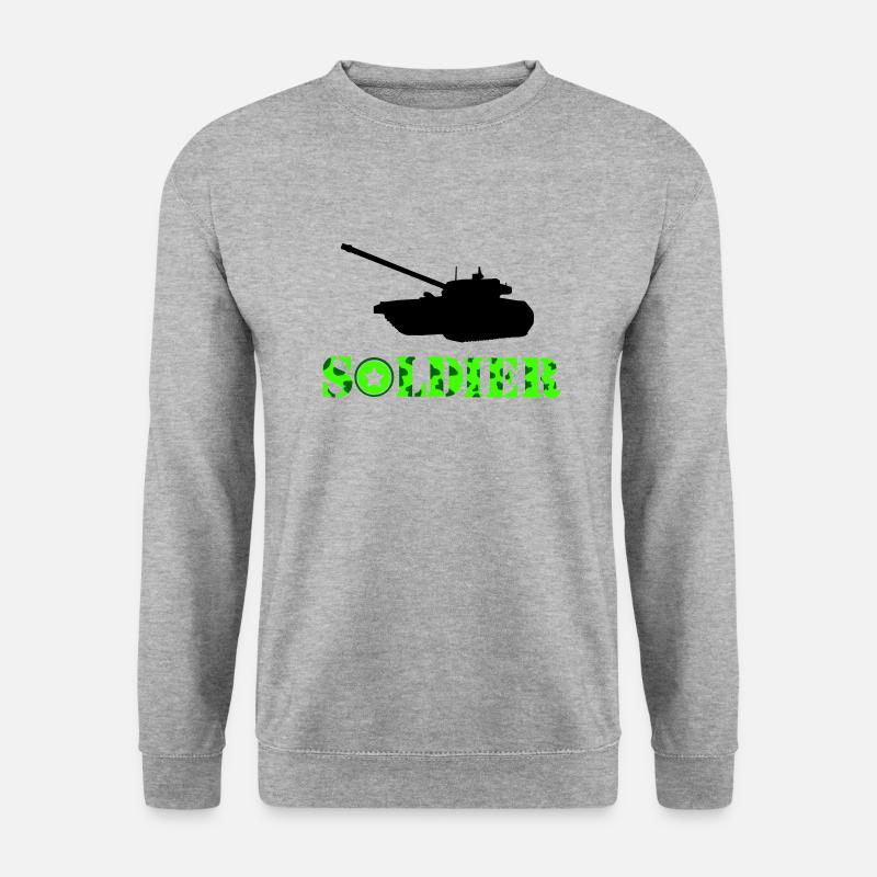 panzer soldat - Unisex Pullover - Weißgrau meliert