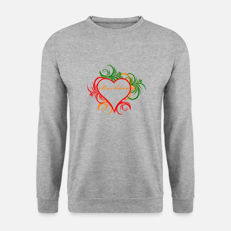 Bachata im Herzen - Unisex Pullover - Weißgrau meliert