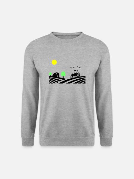 traktor farm - Unisex Pullover - Weißgrau meliert