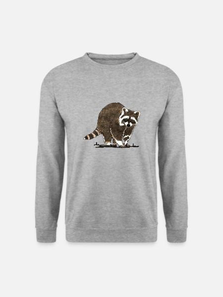 Waschbär - Unisex Pullover - Weißgrau meliert