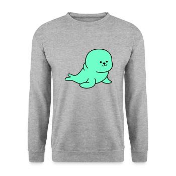 robbe - Unisex Pullover - Weißgrau meliert - Vorne - Alina (178cm) & Michal (187cm)