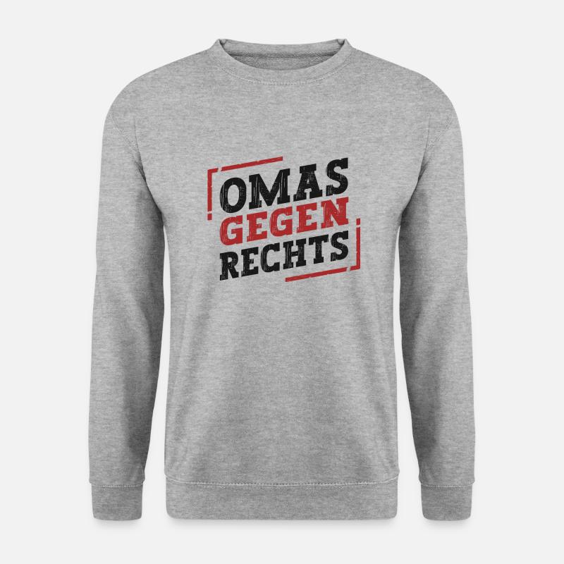 Omas Gegen Rechts - Unisex Pullover - Weißgrau meliert