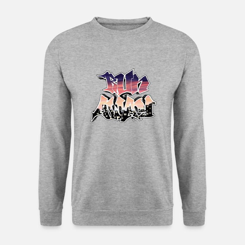 Lauf weg - Unisex Pullover - Weißgrau meliert