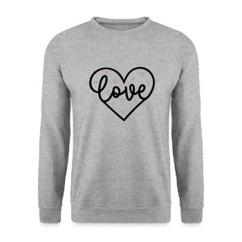 L’amour avec les cœurs - Sweat-shirt Unisexe - gris chiné - Devant - Alina (178cm) & Michal (187cm)
