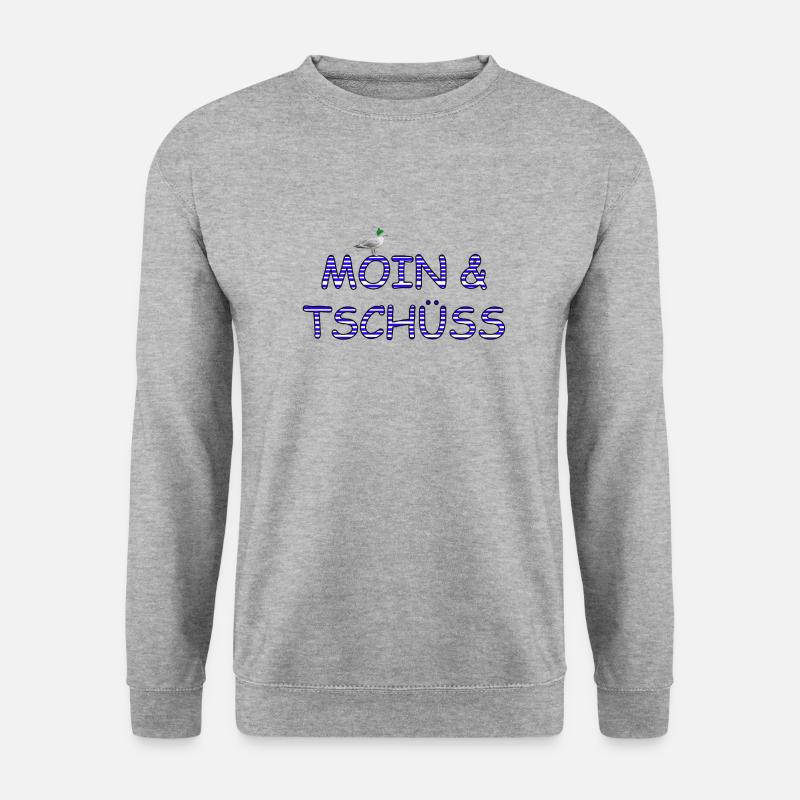 moin und tschüss - Unisex Pullover - Weißgrau meliert