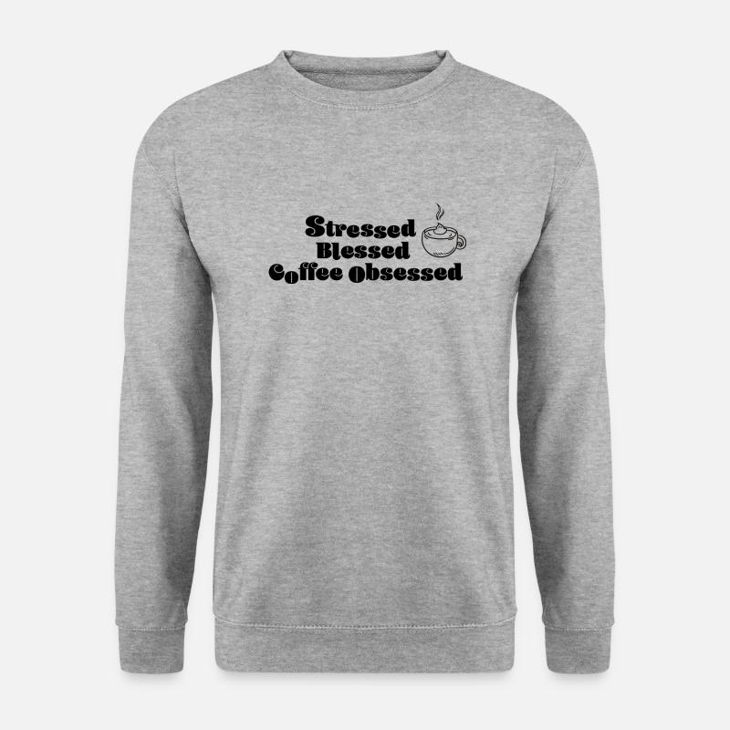Coffee Addict - Kaffee - Unisex Pullover - Weißgrau meliert
