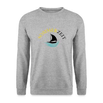 boot sommer - Unisex Pullover - Weißgrau meliert - Vorne - Alina (178cm) & Michal (187cm)