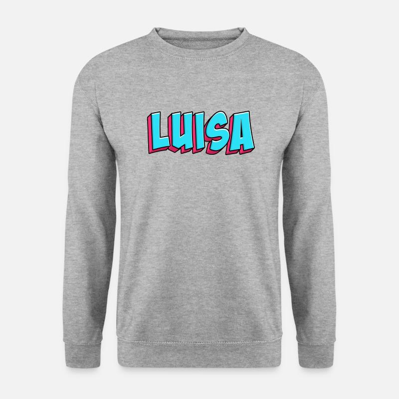 Name Motiv: Luisa - Unisex Pullover - Weißgrau meliert