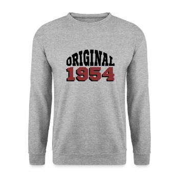 Original 1954 - Unisex Sweatshirt - salt & pepper - Front - Alina (178cm) & Michal (187cm)