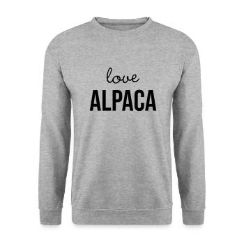 Love Alpaka - Unisex Pullover - Weißgrau meliert - Vorne - Alina (178cm) & Michal (187cm)