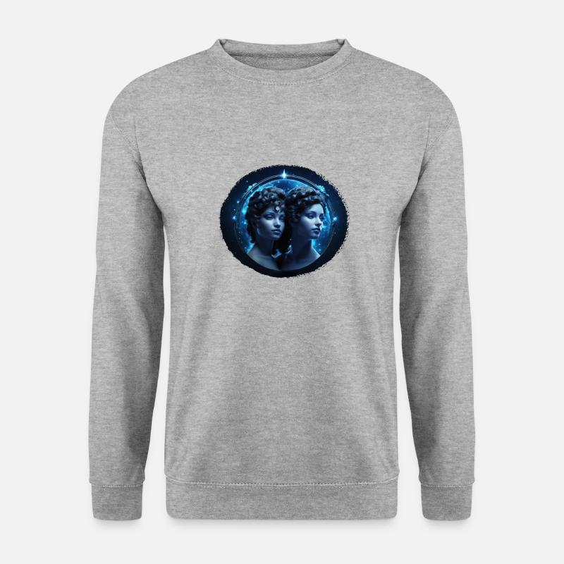 Sternzeichen Zwilling F - Unisex Pullover - Weißgrau meliert