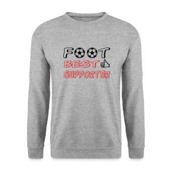 Foot best supporter - Sweat-shirt Unisexe - gris chiné - Devant - Alina (178cm) & Michal (187cm)
