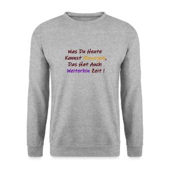 Was Du Heute Kannst Besorgen - Unisex Pullover - Weißgrau meliert - Vorne - Alina (178cm) & Michal (187cm)