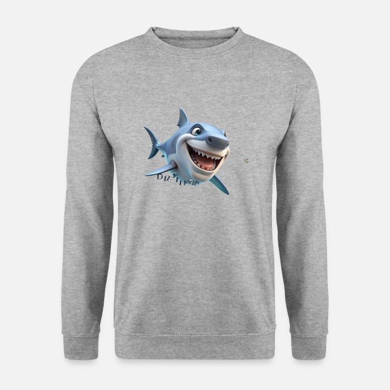 Diät-Hai - Unisex Pullover - Weißgrau meliert