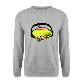 Cool DJ Sucette Bébé Mixer Musique de fête - Sweat-shirt Unisexe - gris chiné - Devant - Alina (178cm) & Michal (187cm)