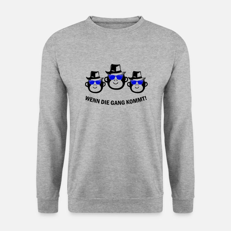 affen gang - Unisex Pullover - Weißgrau meliert