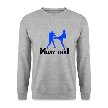 muay thai - Unisex Pullover - Weißgrau meliert - Vorne - Alina (178cm) & Michal (187cm)