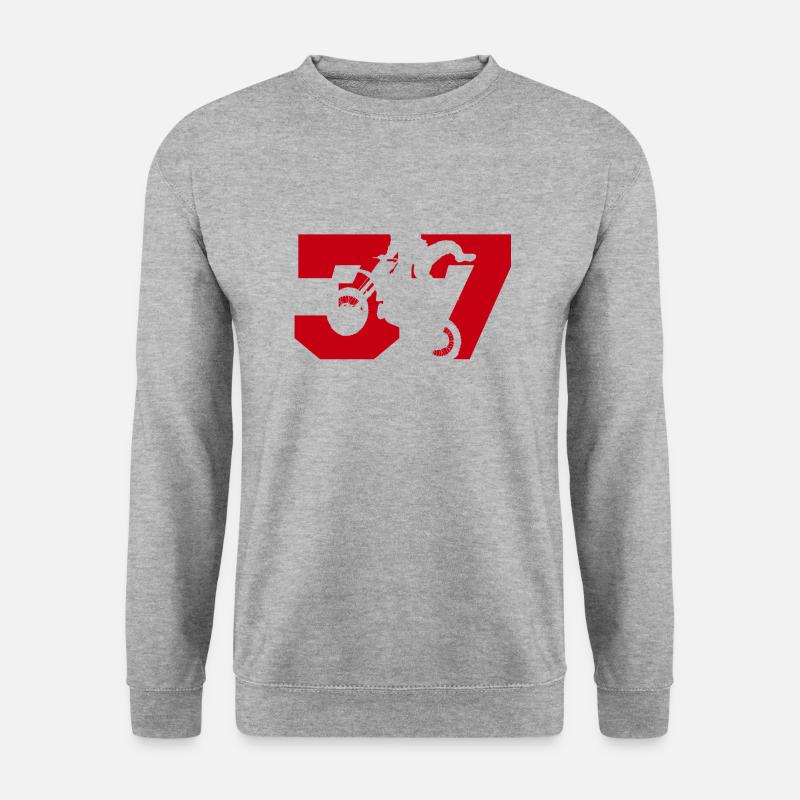 Motorrad Moto 37 - Unisex Pullover - Weißgrau meliert