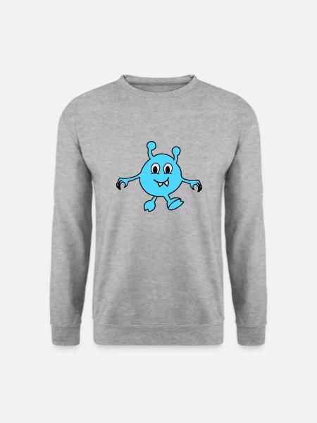 monster alien - Unisex Pullover - Weißgrau meliert