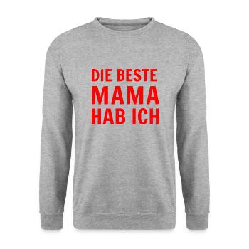 die Beste Mama hab ich - Unisex Pullover - Weißgrau meliert - Vorne - Alina (178cm) & Michal (187cm)